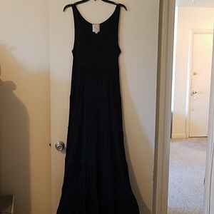 Long maxi black tank dress